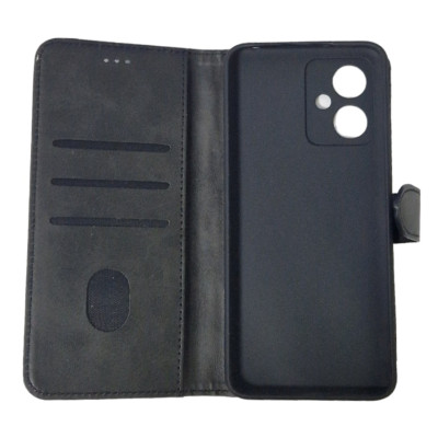 Чохол-книжка Leather Folio New для Xiaomi Redmi Note 12 5G/ Poco X5 5G (магнітна застібка)- чорний