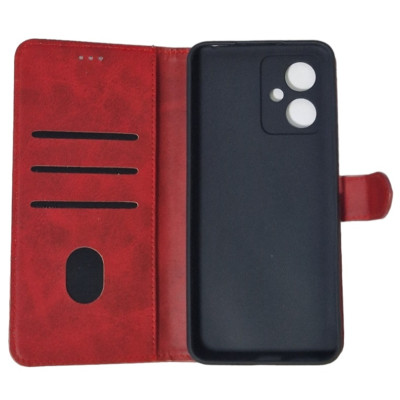 Чохол-книжка Leather Folio New для Xiaomi Redmi Note 12 5G/ Poco X5 5G (магнітна застібка)- червоний