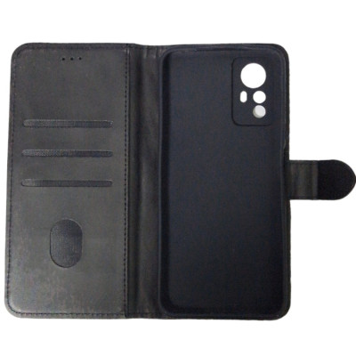 Чохол-книжка Leather Folio New для Xiaomi Redmi Note 12s (магнітна застібка)- чорний