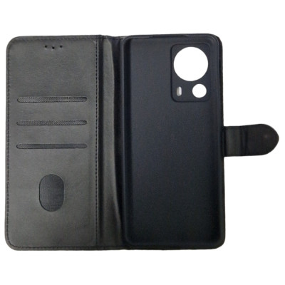 Чохол-книжка Leather Folio New для Xiaomi 13 Lite (магнітна застібка)- чорний