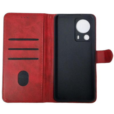 Чохол-книжка Leather Folio New для Xiaomi 13 Lite (магнітна застібка)- червоний