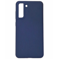 Накладка (з мікрофіброю) Silicone Cover Lakshmi (AAA) для Samsung S21 FE- темно-синій