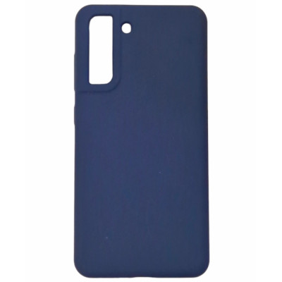 Накладка (з мікрофіброю) Silicone Cover Lakshmi (AAA) для Samsung S21 FE- темно-синій