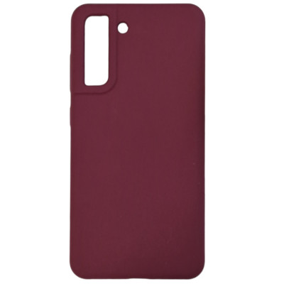 Накладка (з мікрофіброю) Silicone Cover Lakshmi (AAA) для Samsung S21 FE- сливовий