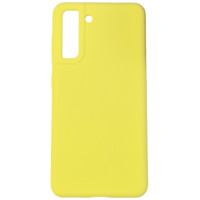 Накладка (з мікрофіброю) Silicone Cover Lakshmi (AAA) для Samsung S21 FE- жовтий