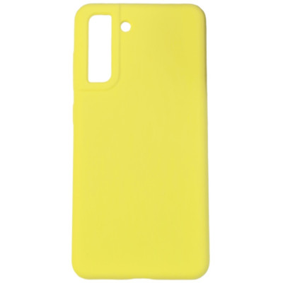 Накладка (з мікрофіброю) Silicone Cover Lakshmi (AAA) для Samsung S21 FE- жовтий