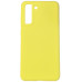 Накладка (з мікрофіброю) Silicone Cover Lakshmi (AAA) для Samsung S21 FE- жовтий