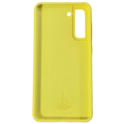 Накладка (з мікрофіброю) Silicone Cover Lakshmi (AAA) для Samsung S21 FE- жовтий