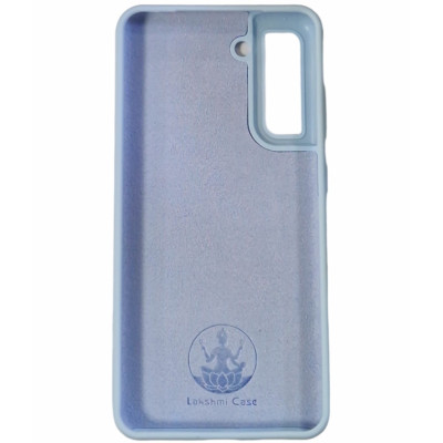 Накладка (з мікрофіброю) Silicone Cover Lakshmi (AAA) для Samsung S21 FE- солодкий синій