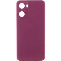 Накладка (з мікрофіброю) Silicone Cover Lakshmi Full Camera (AAA) для Motorola Edge 40- сливовий