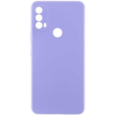 Накладка (з мікрофіброю) Silicone Cover Lakshmi Full Camera (AAA) для Moto E40 / Moto E30 / Moto E20- бузковий