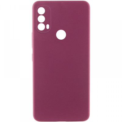 Накладка (з мікрофіброю) Silicone Cover Lakshmi Full Camera (AAA) для Motorola Moto E40 / Moto E30 / Moto E20- сливовий