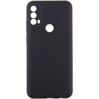 Накладка (з мікрофіброю) Silicone Cover Lakshmi Full Camera (AAA) для Motorola Moto E40 / Moto E30 / Moto E20- чорний