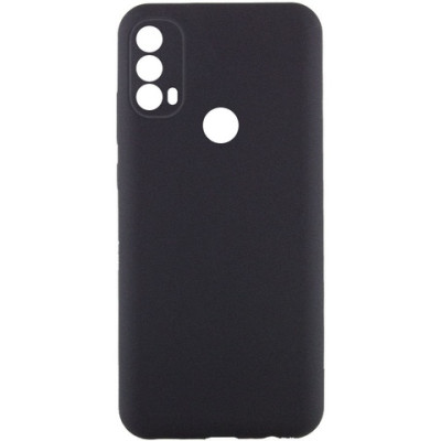 Накладка (з мікрофіброю) Silicone Cover Lakshmi Full Camera (AAA) для Motorola Moto E40 / Moto E30 / Moto E20- чорний