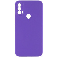 Накладка (з мікрофіброю) Silicone Cover Lakshmi Full Camera (AAA) для Motorola Moto E40 / Moto E30 / Moto E20- аметист