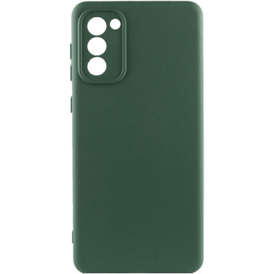 Накладка (з мікрофіброю) Silicone Cover Lakshmi Full Camera (AAA) для Samsung S20 FE- зелений