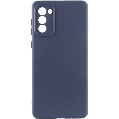 Накладка (з мікрофіброю) Silicone Cover Lakshmi Full Camera (AAA) для Samsung S20 FE- темно-синій