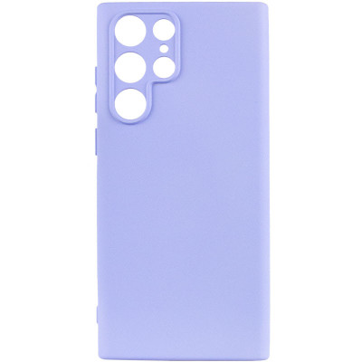 Накладка (з мікрофіброю) Silicone Cover Lakshmi Full Camera для Samsung S24 Ultra- бузковий