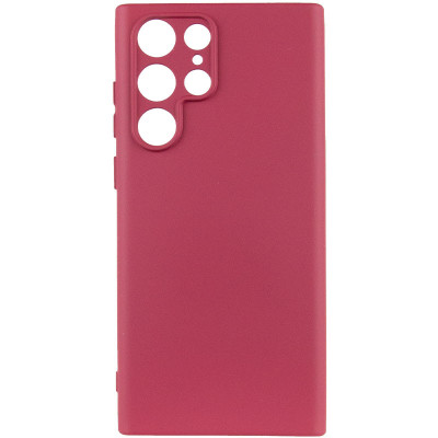 Накладка (з мікрофіброю) Silicone Cover Lakshmi Full Camera для Samsung S24 Ultra- марсала