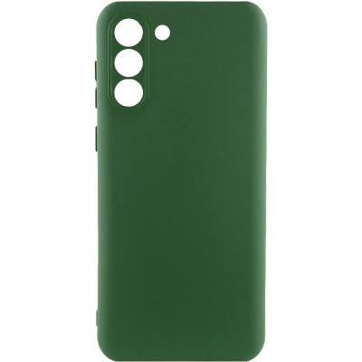 Накладка (з мікрофіброю) Silicone Cover Lakshmi Full Camera для Samsung S24 Plus/ Samsung S25 Plus- темно-зелений