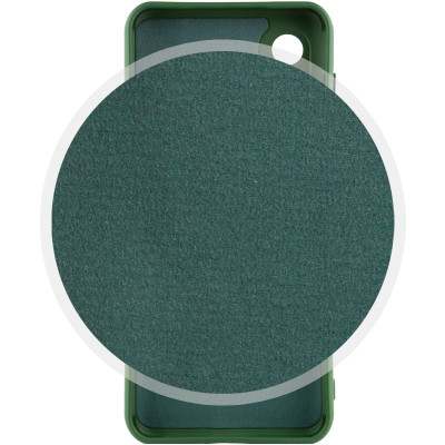 Накладка (з мікрофіброю) Silicone Cover Lakshmi Full Camera для Samsung S24 Plus/ Samsung S25 Plus- темно-зелений