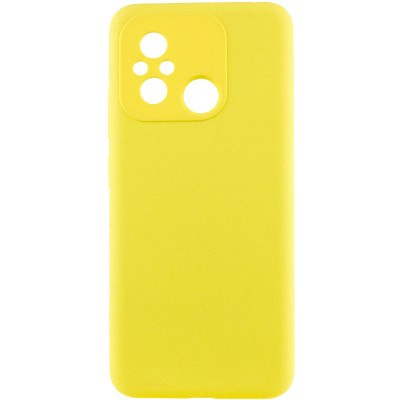 Накладка (з мікрофіброю) Silicone Cover Lakshmi Full Camera для Xiaomi Redmi 12C / Poco C55- жовтий