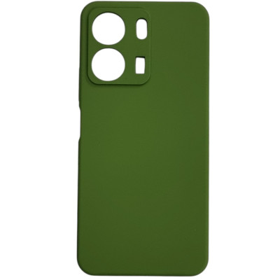 Накладка (з мікрофіброю) Silicone Cover Lakshmi Full Camera для Xiaomi Redmi 13C 4G / Poco C65- темно-зелений