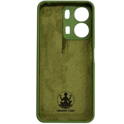 Накладка (з мікрофіброю) Silicone Cover Lakshmi Full Camera для Xiaomi Redmi 13C 4G / Poco C65- темно-зелений