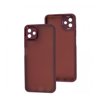 Накладка Luxury Metal Lens для Samsung A05 / A055- марсала Накладка Luxury Metal Lens для Samsung A05 / A055- марсала