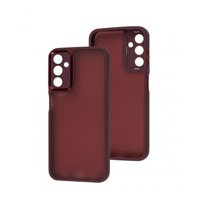 Накладка Luxury Metal Lens для Samsung A05s / A057- марсала Накладка Luxury Metal Lens для Samsung A05s / A057- марсала