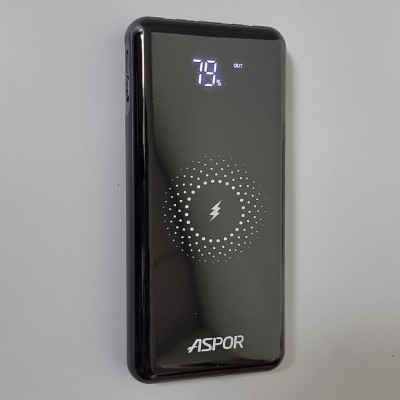 Power Bank Aspor A305 Wireless Charger 10000mAh (QC4.0+PD) 22.5W+ cable USB/Micro/Lightning/Type-C- чорний Power Bank Aspor A305 Wireless Charger 10000mAh (QC4.0+PD) 22.5W+ cable USB/Micro/Lightning/Type-C- чорний