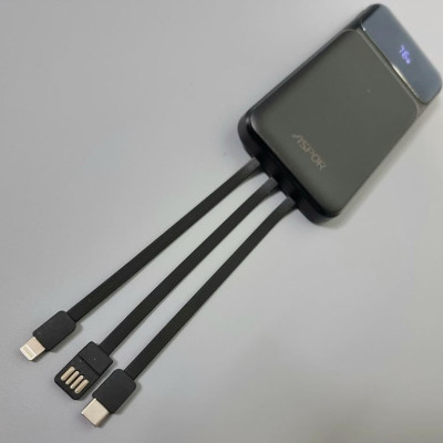 Power Bank Aspor A315 Fast Charge 10000mAh 22.5W+ cable USB/Micro/Lightning/Type-C- чорний Power Bank Aspor A315 Fast Charge 10000mAh 22.5W+ cable USB/Micro/Lightning/Type-C- чорний