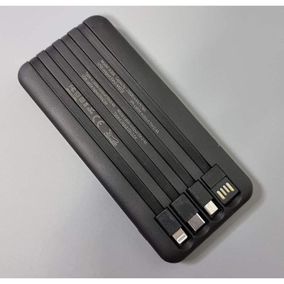 Power Bank Aspor A300 10000mAh 2.4A+ cable USB/Micro/Lightning/Type-C- чорний Power Bank Aspor A300 10000mAh 2.4A+ cable USB/Micro/Lightning/Type-C- чорний