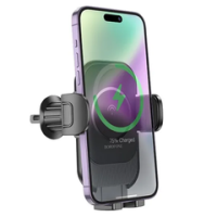Holder (автотримач) Borofone BH204 Blue Charm (5W/7.5W/10W/15W) з бездротовою зарядкою (кріплення у решітку)- чорний