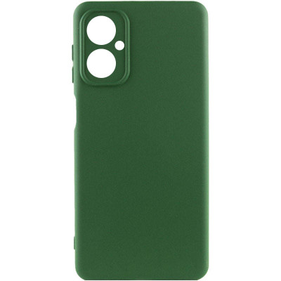 Накладка (з мікрофіброю) Silicone Cover Lakshmi Full Camera для Motorola Moto G14- темно-зелений