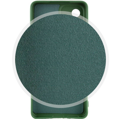 Накладка (з мікрофіброю) Silicone Cover Lakshmi Full Camera для Motorola Moto G14- темно-зелений