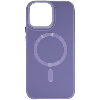 Накладка шкіряна Bonbon Leather Metal Style with Magnetic для iPhone 15- сіра лаванда Накладка шкіряна Bonbon Leather Metal Style with Magnetic для iPhone 15- сіра лаванда