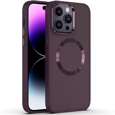 Накладка шкіряна Bonbon Leather Metal Style with Magnetic для iPhone 15- темно-фіолетовий Накладка шкіряна Bonbon Leather Metal Style with Magnetic для iPhone 15- темно-фіолетовий