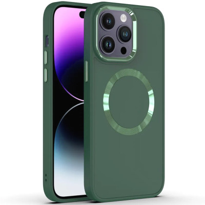 Накладка шкіряна Bonbon Leather Metal Style with Magnetic для iPhone 15 Pro- сосново зелений Накладка шкіряна Bonbon Leather Metal Style with Magnetic для iPhone 15 Pro- сосново зелений