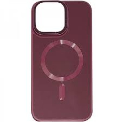 Накладка шкіряна Bonbon Leather Metal Style with Magnetic для iPhone 15 Pro Max- сливовий