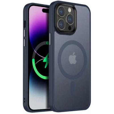 Накладка Metal Buttons with Magnetic Colorful для iPhone 14 Pro Max (6.7``)- синій Накладка Metal Buttons with Magnetic Colorful для iPhone 14 Pro Max (6.7``)- синій