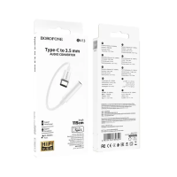 Перехідник Borofone BV13 Type-c to 3.5mm 0.115m- білий Перехідник Borofone BV13 Type-c to 3.5mm 0.115m- білий