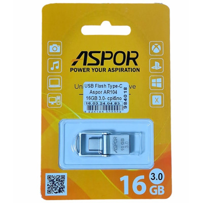 Type-C Flash Aspor AR104 16GB 3.0- срібло