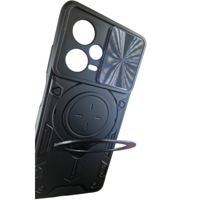 Протиударний чохол Armor RING + шторка для Xiaomi Redmi Note 12 Turbo / Poco F5- чорний Протиударний чохол Armor RING + шторка для Xiaomi Redmi Note 12 Turbo / Poco F5- чорний