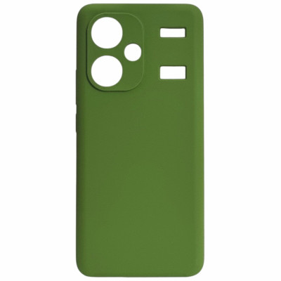 Накладка (з мікрофіброю) Silicone Cover Lakshmi Full Camera для Xiaomi Redmi Note 13 Pro Plus- темно-зелений