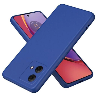 Накладка (з мікрофіброю) Soft Silk для Motorola Moto G84- темно-синій