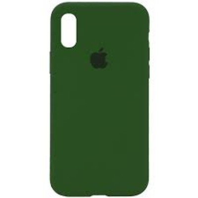 Накладка (з мікрофіброю) Silk Full Protective для iPhone XR- темно-зелений