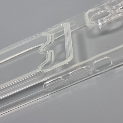 Накладка Transparent TPU з бронь кутами для iPhone 12 Pro Max з кишенею для карт- прозорий Накладка Transparent TPU з бронь кутами для iPhone 12 Pro Max з кишенею для карт- прозорий