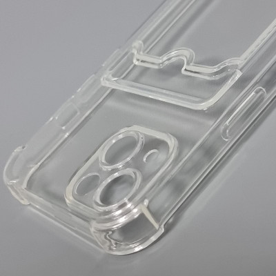 Накладка Transparent TPU з бронь кутами для iPhone 14 Plus з кишенею для карт- прозорий Накладка Transparent TPU з бронь кутами для iPhone 14 Plus з кишенею для карт- прозорий