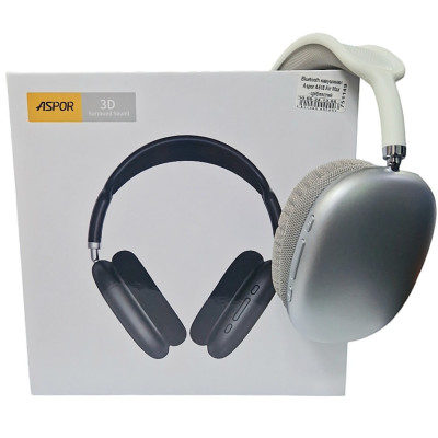 Bluetooth навушники Aspor A618 Air Max- сріблястий